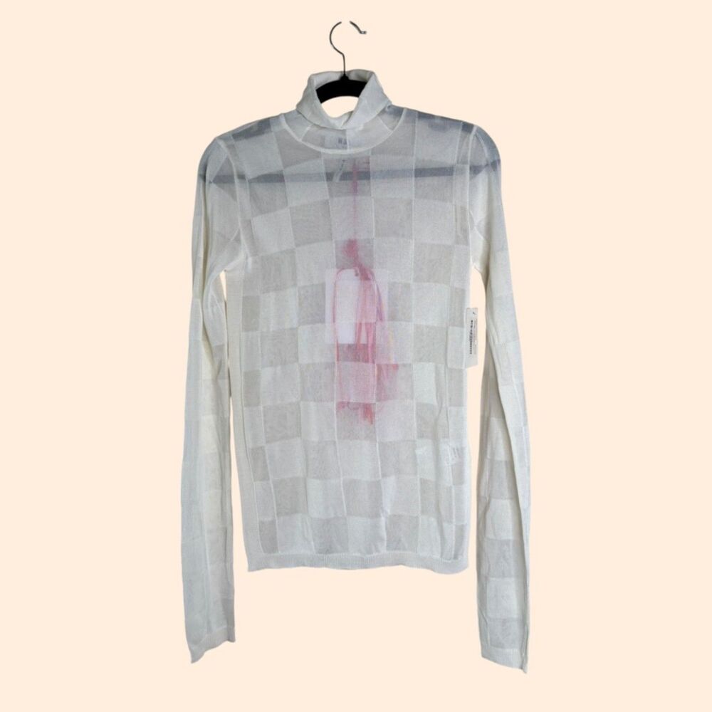 MSGM Checker Turtleneck Sweater Top